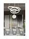 SteweHome Silver Pendant Ceiling Light with Crystals 30x70x81cm