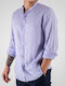 Short Sleeve Linen Shirt in Regular Fit Glicine