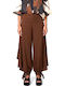 Women's High Rise Pantaloons in Wide Leg Style Brown