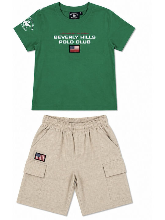 Beverly Hills Polo Club Παιδικό Σετ με Σορτς Colorprasino 2τμχ