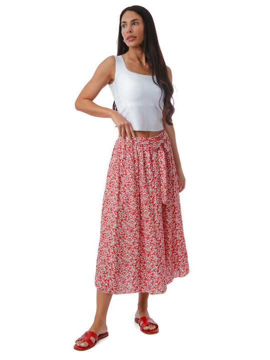 Midi Пола Флорален Skrt-26-0117-(rd)