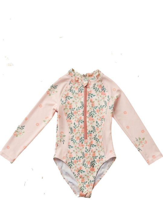 Crool Kids One-Piece Swimwear With Long Sleeve Salmon
