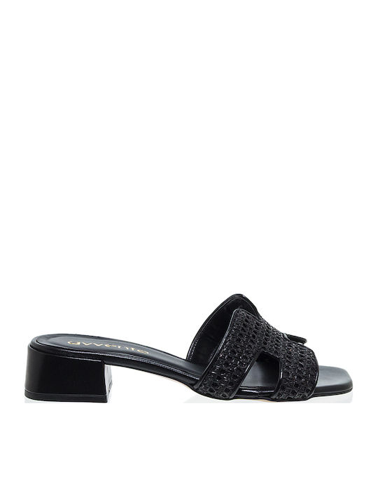 Avvento Δερμάτινα Mules Μαύρα
