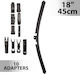 18 Inch 45 Cm Windshield Wiper Universal 10 Adapters Rubber Blade Easy Installation