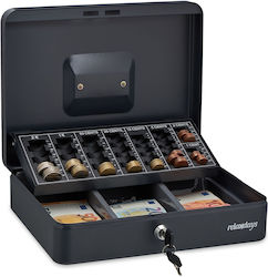 Relaxdays Cash Drawer 9x30.5x23.5cm Gray 2 Keys