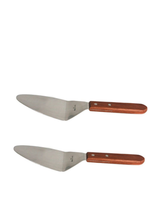 Set 2 Stainless Steel Raki Spatulas Tarts Pizza Wooden Handle