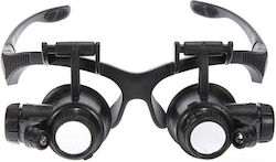 Safety Glasses with Magnifying Lens Head Zoom 25x with LED Lighting 9892g