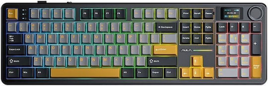 Aula F108 Pro Wireless Gaming Mechanical Keyboard with LEOBOG Reaper Switches and RGB Lighting English US Gray