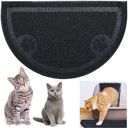 Relaxdays Mat Katzenklo-Zubehör Futternäpfe Schwarz 0.4x40x59 cm