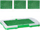 Relaxdays Set De Litiere Pentru Căței 4 Covorașe De Iarbă Verzi Albe 5.5x33x45.5 Cm