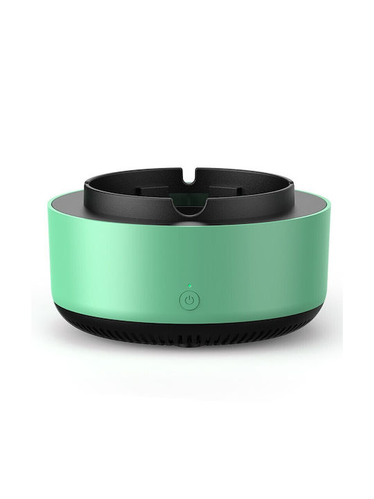 Multifunctional Ashtray Absorption Alista Home Usb Charging Air Purifier Smoke Absorption Ashtray 14.5 X 14 X 7.5 Cm Green