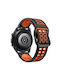 Λουράκι Dual Color Silicone Double Holes Amazfit Bip 6 46mm Black Orange