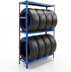 Relaxdays Tire Rack 180x110x40 Cm 8 Tires Steel Blue