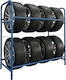 Relaxdays Steel Tire Rack Blue 106x46x106 Cm