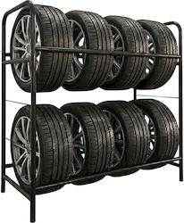 Tire Rack Relaxdays 4 Tires 106x53x43 Cm Metallic Black