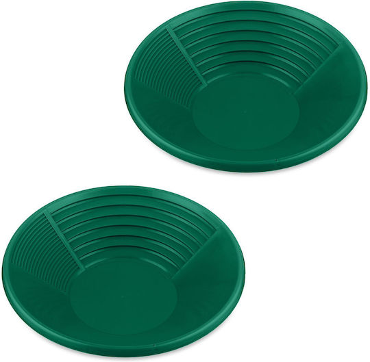 Tăvi Pentru Căutare Aur Relaxdays Verde Verde Închis 8x38x38 Cm