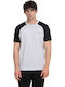 T-shirt White Melange-black