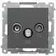 Simon 55 R-tv-sat Connect End Antenna Jack Module 1x Input 5 Mhz2.4 Ghz Graphite Matt Task.01/116