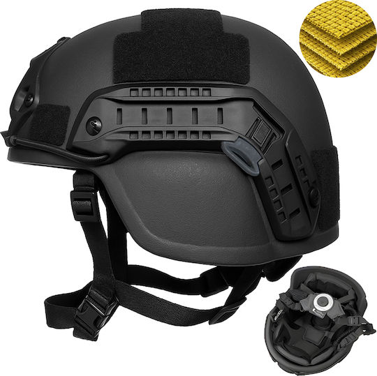 Mich Nij Iiia Tactical Ballistic Helmet Resistant To 9mm 357 Sig 44 Magnum Bullets Nvg Compatible Fast Rail 360° Adjustment System Ultra-resistant Aramid Material Size M Black