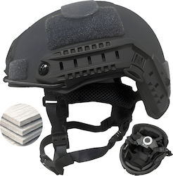 Fast Nij Iiia Ballistic Tactical Helmet Resistant To 9mm 357 Sig 44 Magnum Bullets High Cut Accessories Nvg Compatible Fast Rail 360° Adjustment System Ultra-resistant Pe Material Size L Black