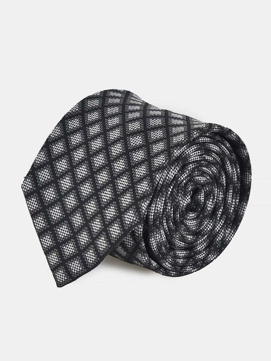 Berto Lucci Men's Tie with Printed Pattern in Black Color
