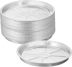 Relaxdays Set Tăvi Rotunde Din Aluminiu 50 Argintii 2.5x27.5x27.5 Cm Relaxdays Set Tăvi Rotunde Din Aluminiu 50 Argintii 2.5x27.5x27.5 Cm