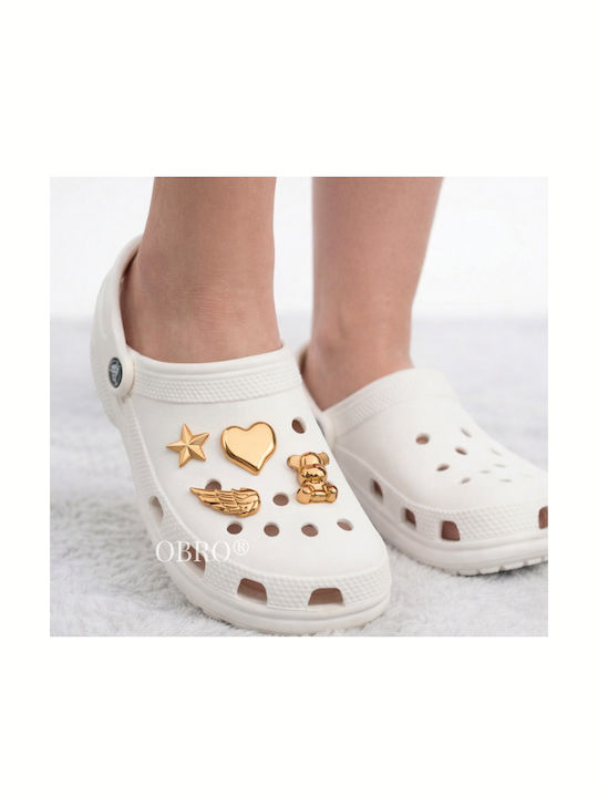 Set 4 Jibbitz Crocs Clogs – Golden Glam Charms Decorative Pins Secure Fit 1.5 X 3 Cm Gold Set 4 Jibbitz Crocs Clogs – Golden Glam Charms Decorative Pins Secure Fit 1.5 X 3 Cm Gold