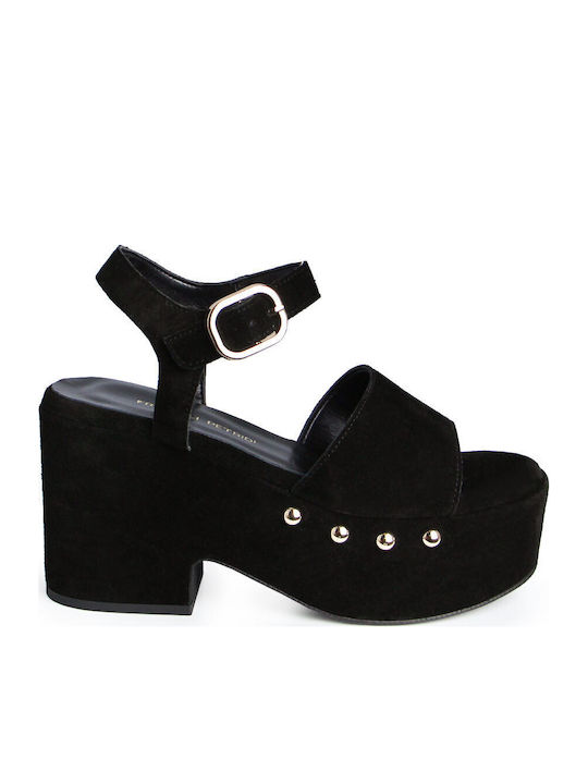 Fratelli Petridi Women's Black Summer Platforms