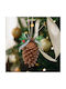Christmas Tree Decorations Cones 11 X 7 Cm Set 2 Pcs Cones Twigs Red Berries