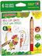 Alpino Creioane Colorate Set 6 Culori 6 Cartonașe cu Animale de Colorat Alpino Baby Maxi