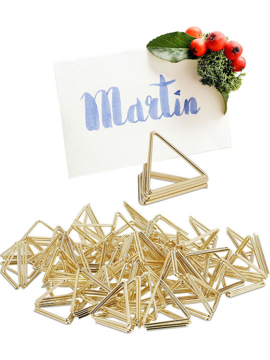 Set 48 Triangle-shaped Card Holders Relaxdays Gold 2x2.5x2.5 Cm