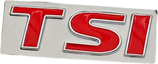 Car Sticker Logo Emblem Tsi 15mm X 50mm Red 1 Piece Zemb-vw-57