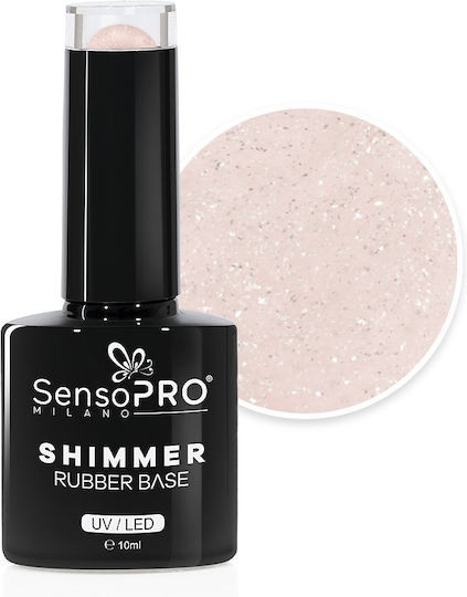 Shimmer Rubber Base Sensopro Milano #33 Beige Glow 10ml
