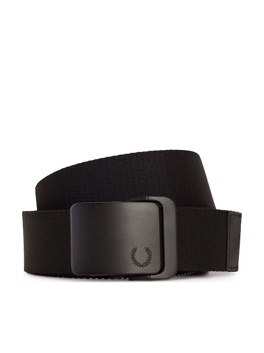 Men's Leather Webbing Belt Black