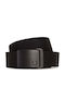 Men's Leather Webbing Belt Black