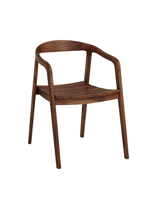 Schumet Wooden Dining Armchair Walnut 56x56x78cm