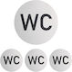 Relaxdays Set 4 Self-adhesive Wc Signs Black Silver 10x0.16x10 Cm