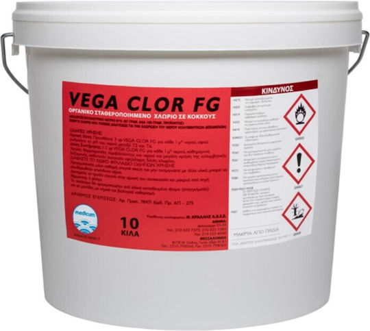KRALLIS Vega Clor Fg 60% Pool Chlorine in Grains 10kg