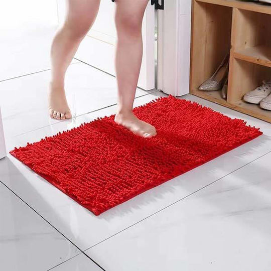 SpitiBazaar Αντιολισθητικό Πατάκι Μπάνιου SD-3980 Κόκκινο 40x60εκ.