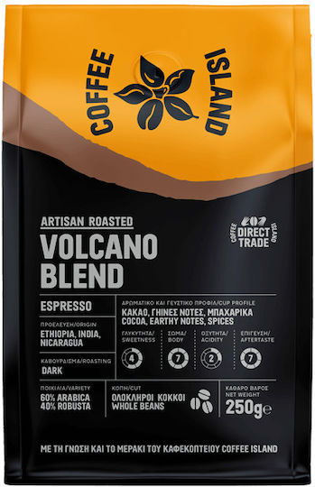 Coffee Island Кафе Еспресо Volcano Blend на Зърна 250gr