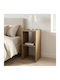 Bedside Table Side Table Smile Wooden Brown 30x30x60cm