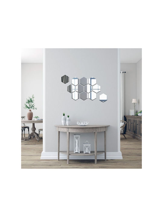 SteweHome Full Body Wall Mirror Asymmetric with Silver Plastic Frame 120x110cm