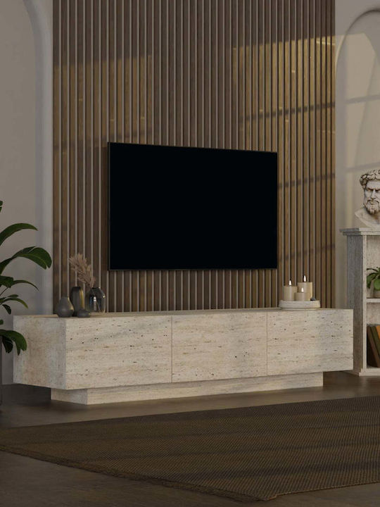 TV Stand with LED Lighting Ecru L130xD30xH45cm