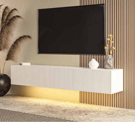 TV Stand with LED Lighting Synthetic Wood M150xD31xH29cm