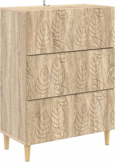 Bedroom Chest of Drawers Wooden Sonoma Oak 66x34.5x90cm