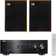 Yamaha Ηχοσύστημα 2.0 A-S501 + Wharfedale Denton Bundle 50963 120W με Blu-Ray Player και Bluetooth Μαύρο