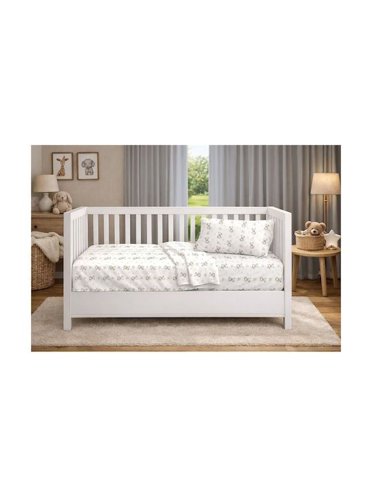 Dimcol Baby Duvet Cover Newborn Bear 717 1 White Grey 120x160 cm