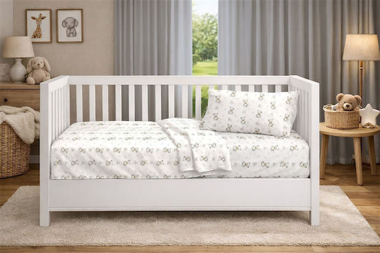 Dimcol Детска Покривка За Завивка Newborn Bear 717 1 Бяло-Сива 120x160см