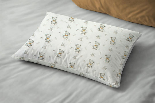 Dimcol Newborn Bear 717 Kids Pillowcase Made of 100% Cotton 50x70cm White-Grey