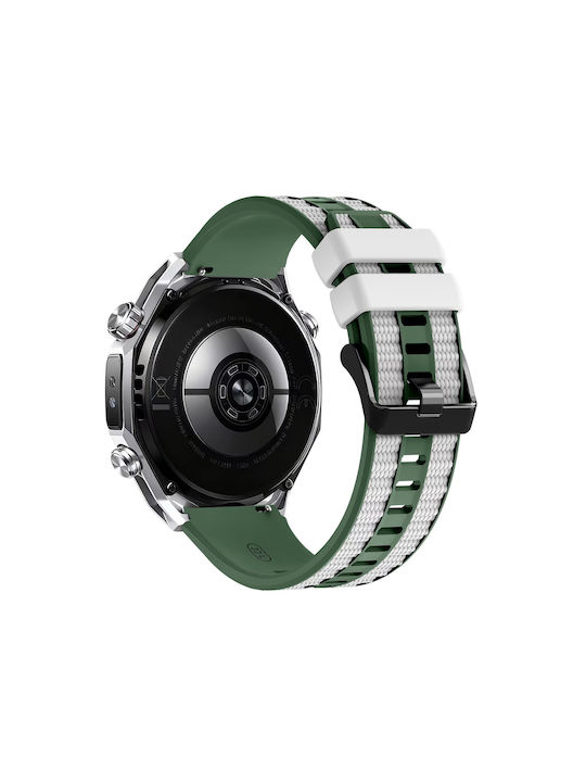 Nylon Hybrid Tragbare Bänder Amazfit GTR 4 46mm Grüne Weiße